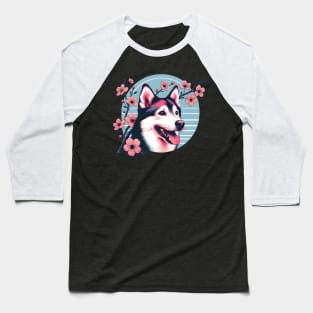 Norrbottenspets Revels in Spring's Cherry Blossom Splendor Baseball T-Shirt